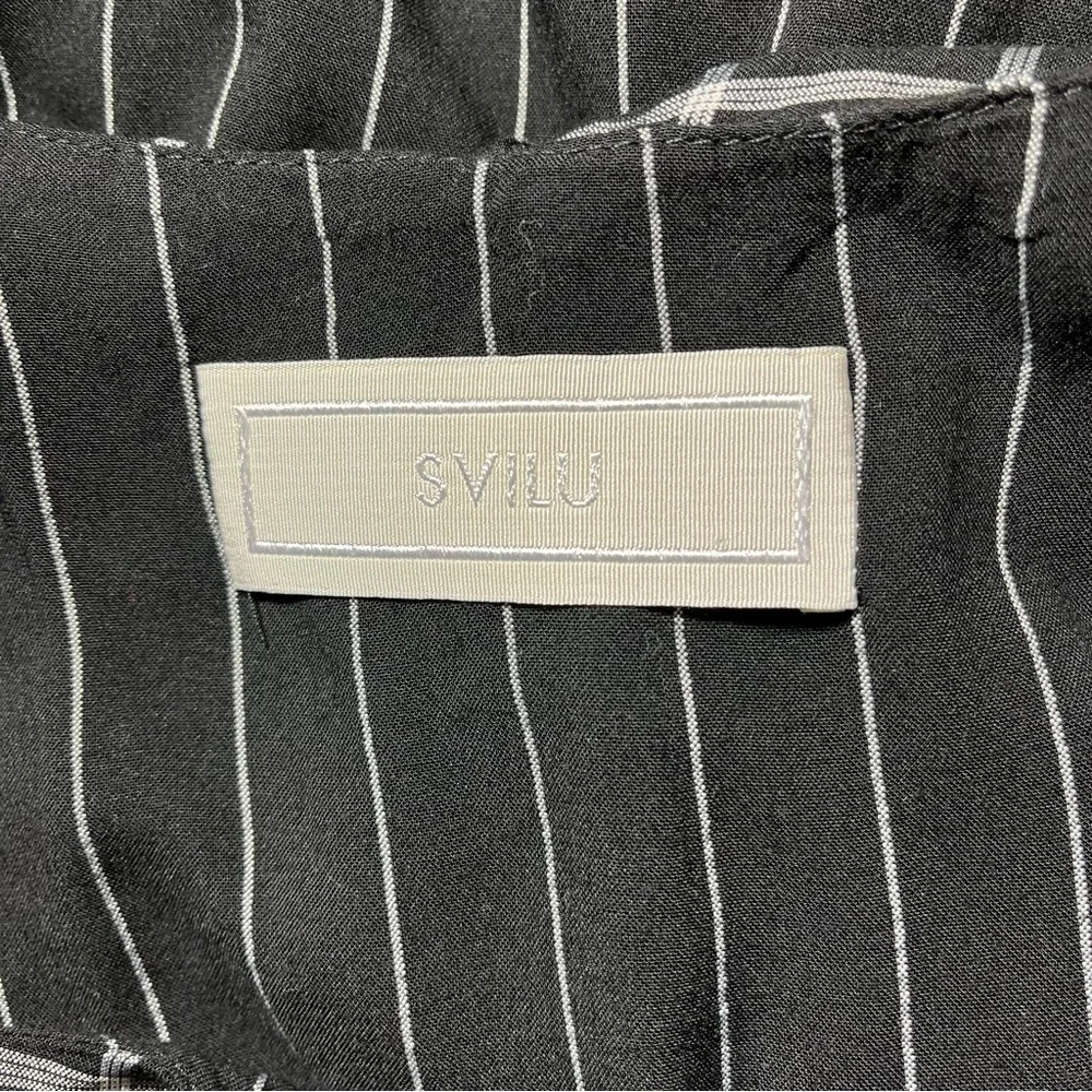 SVILU black white windowpane patterned midi dress women’s large - Picture 7 of 12